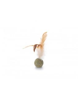 Pelota catnip con plumas