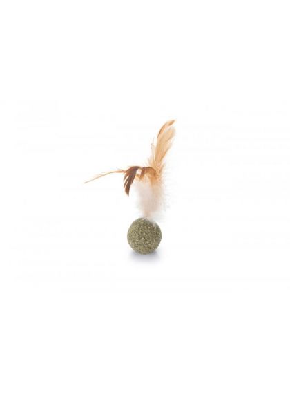 Pelota catnip con plumas